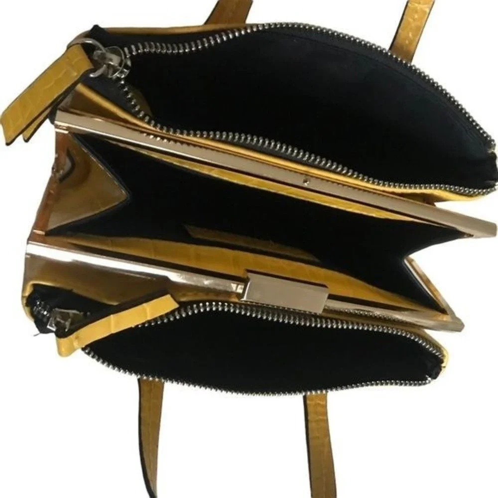ZARA Bag Mini Shoulder/Hand Straps Yellow & Black Size 8”L x 3”W x 5”D - Picture 6 of 10